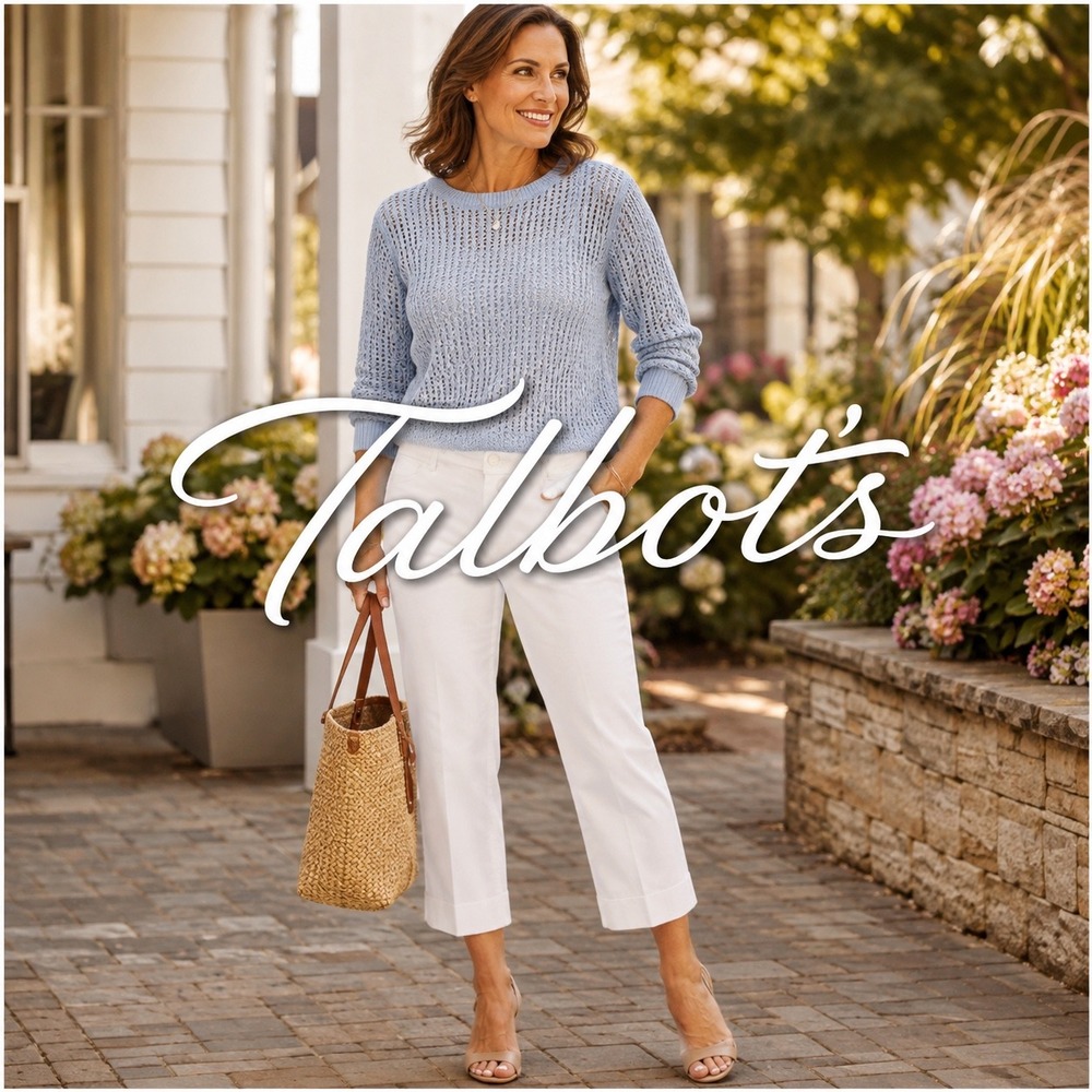 Talbots Hampshire Petites White Textured Ankle Pants 12P Cotton Blend Straight - Picture 1 of 10